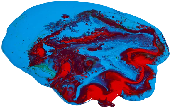 High Angle Blue Red Paint Mix